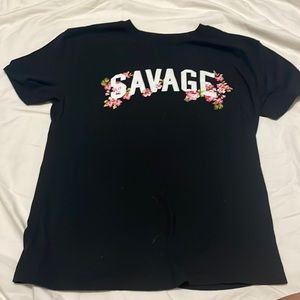 “Savage” flower shirt